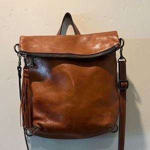 Patricia Nash Luzille Convertible Backpack in Tan
